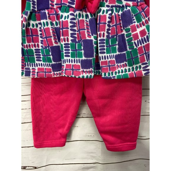 Celebrity Kids Multicolor Top Pink Bottoms Patch On Sleeves 12 Months 2 Piece Se - Picture 4 of 10